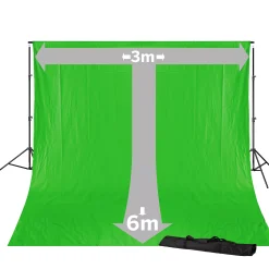 BR-D23 Hintergrundsystem + Greenscreen/ Chromakey Grün Hintergrundstoff 3 x 6m>Bresser Cheap