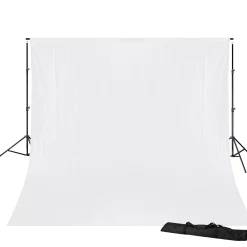 BR-D23 Hintergrundsystem + Hintergrundtuch 3 x 6m Weiß>Bresser Discount