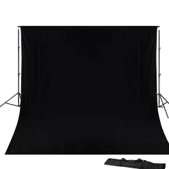 BR-D23 Hintergrundsystem + Hintergrundstoff 3 x 6m Schwarz>Bresser New
