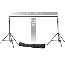 BR-D24 Hintergrundsystem + Hintergrundstoff 2,5 x 3m Grau><noscript><img width=