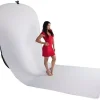 Falthintergrund BR-TR11 Schwarz/Weiß 180 x 240 cm mit Schleppe in weiß 240 cm>Bresser New