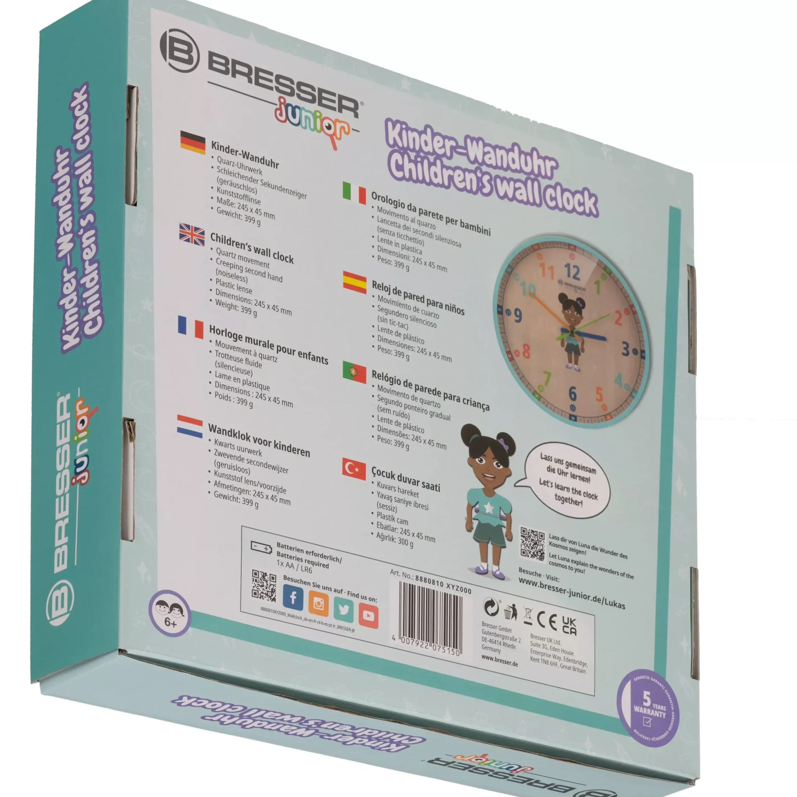 JUNIOR Kinder-Wanduhr>Bresser Clearance
