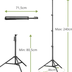 Lampenstativset BR-TP240 PRO-1 (3 Stück) inklusive Stativtasche>Bresser Shop