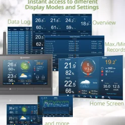 MeteoChamp HD WLAN-Wetterstation 7-in-1 mit verschiedenen Anzeige-Modi><noscript><img width=