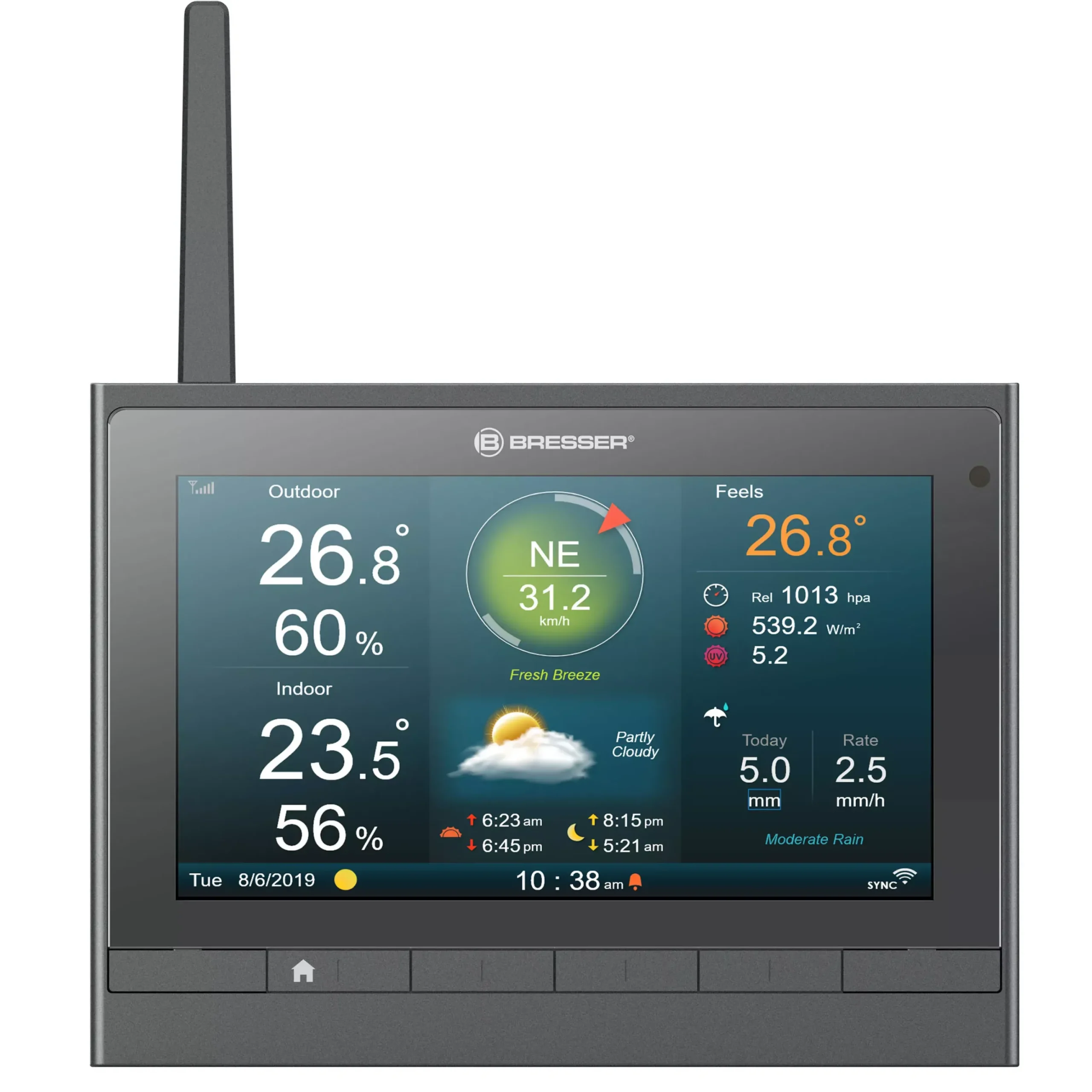 MeteoChamp HD WLAN-Wetterstation 7-in-1 mit verschiedenen Anzeige-Modi>Bresser Sale
