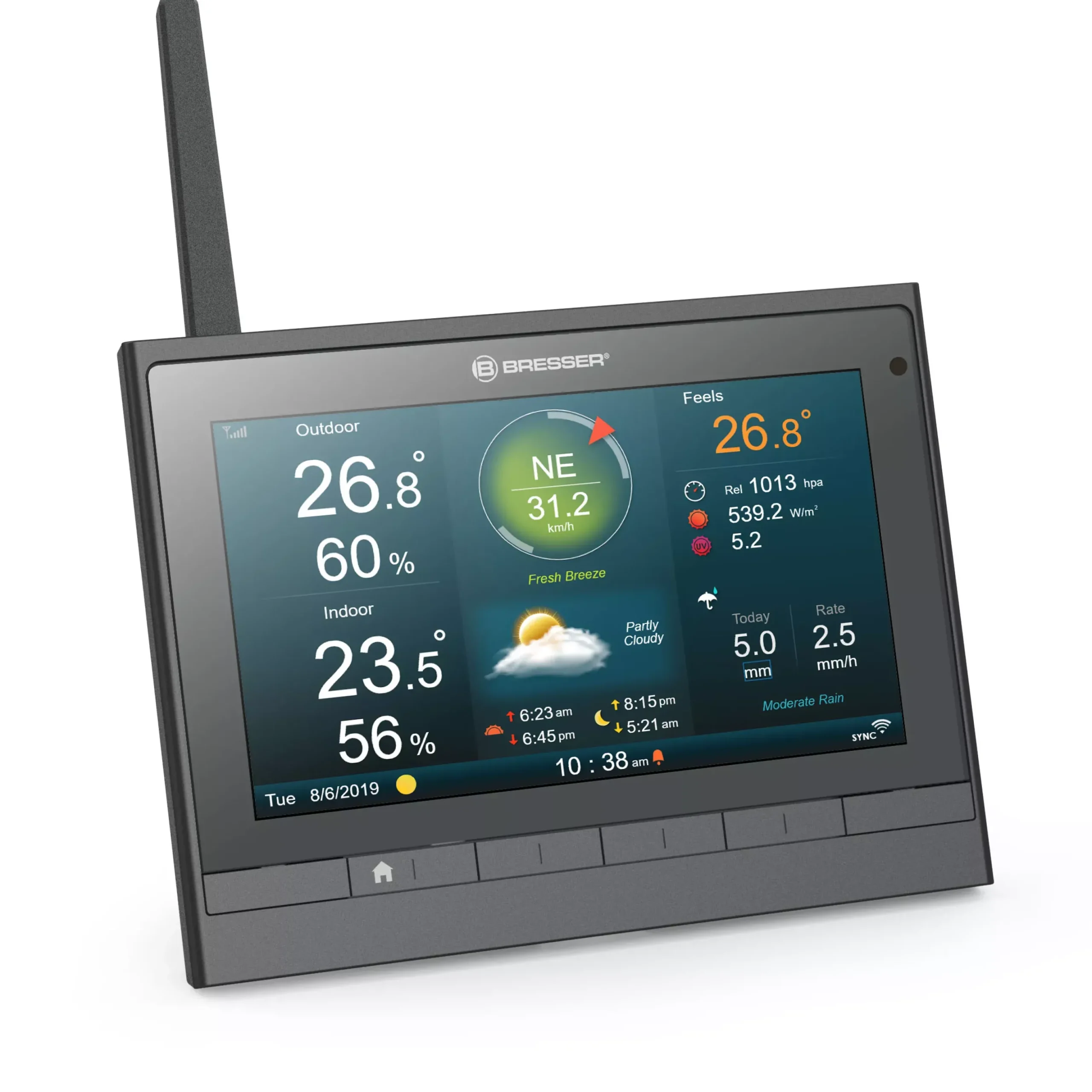 MeteoChamp HD WLAN-Wetterstation 7-in-1 mit verschiedenen Anzeige-Modi>Bresser Sale