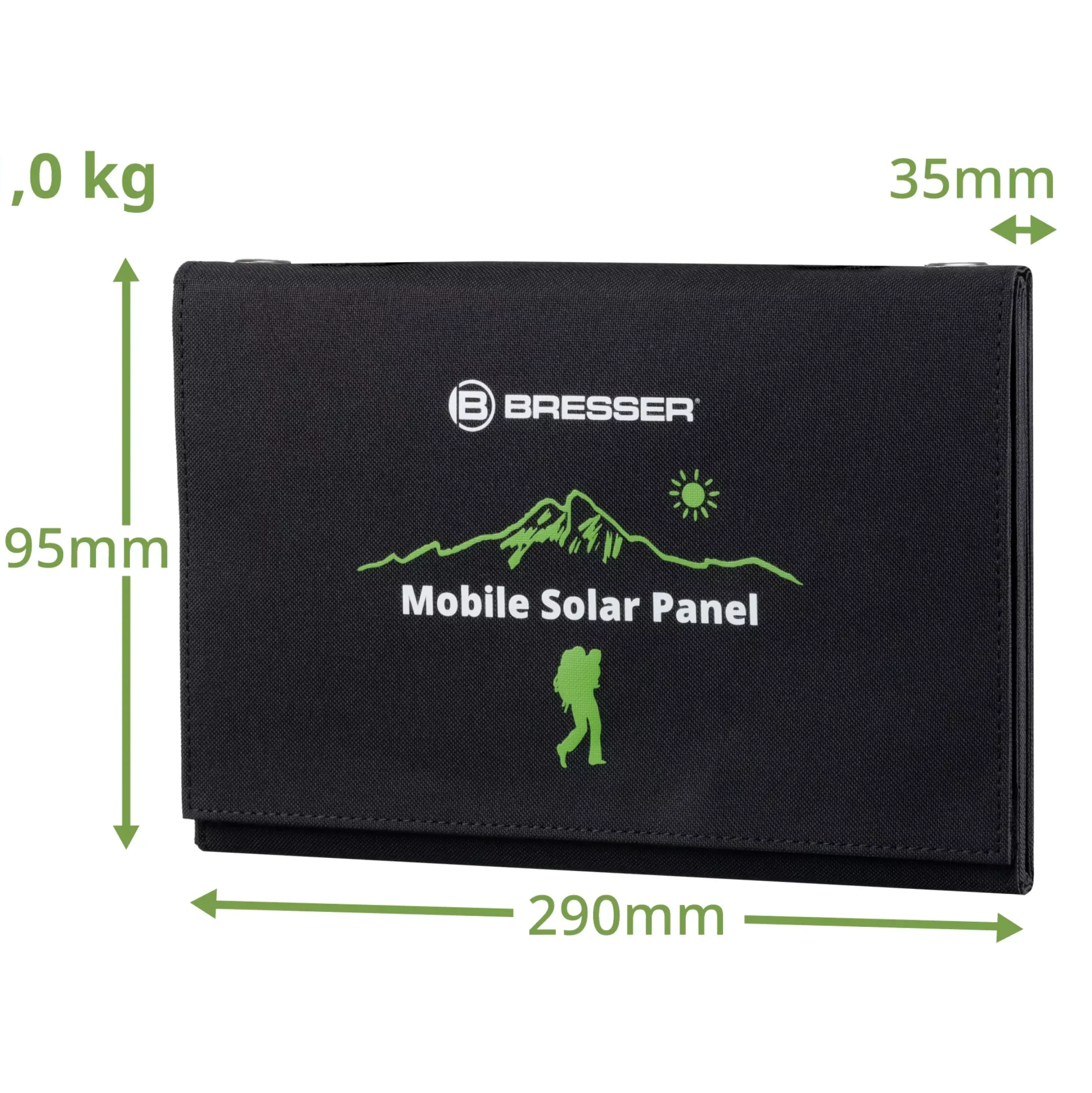 Mobiles Solar-Ladegerät 21 Watt mit USB- u. DC-Anschluss>Bresser Shop