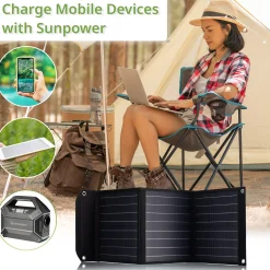 Mobiles Solar-Ladegerät 40 Watt mit USB- u. DC-Anschluss><noscript><img width=