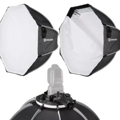 Super Quick Schnellspann-Octabox/Softbox 90cm für Kamerablitze>Bresser Hot