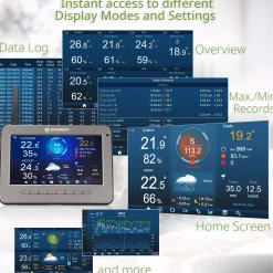 WLAN HD TFT 7-in-1-Profi-Wetterstation mit verschiedenen Anzeige-Modi><noscript><img width=