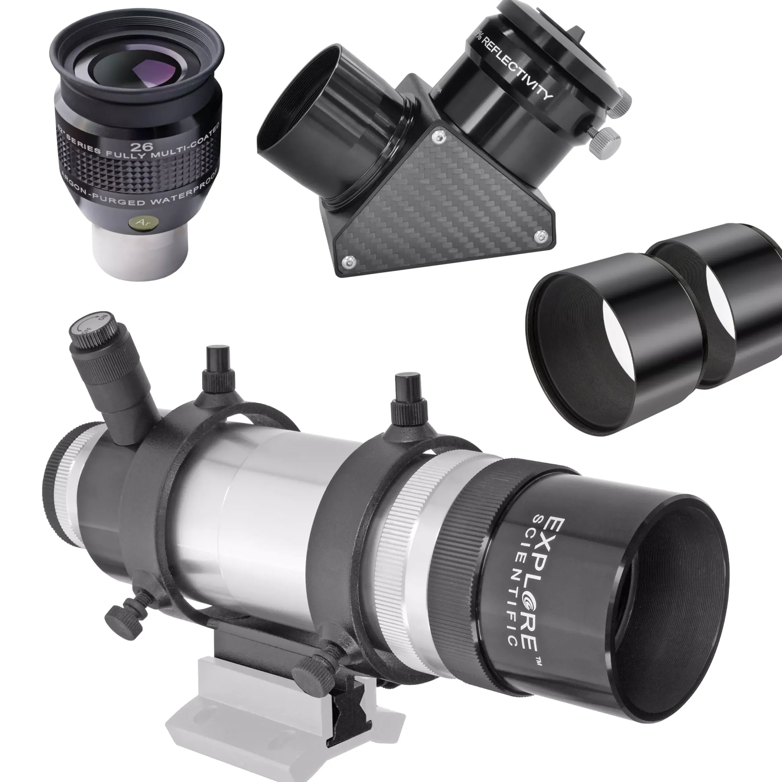 EXPLORE SCIENTIFIC ED102 CF-APO iEXOS-100 PMC-Eight GoTo Teleskop-Set>Bresser New