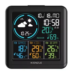 KIENZLE Funk-Wetterstation mit 3 Außensensoren><noscript><img width=