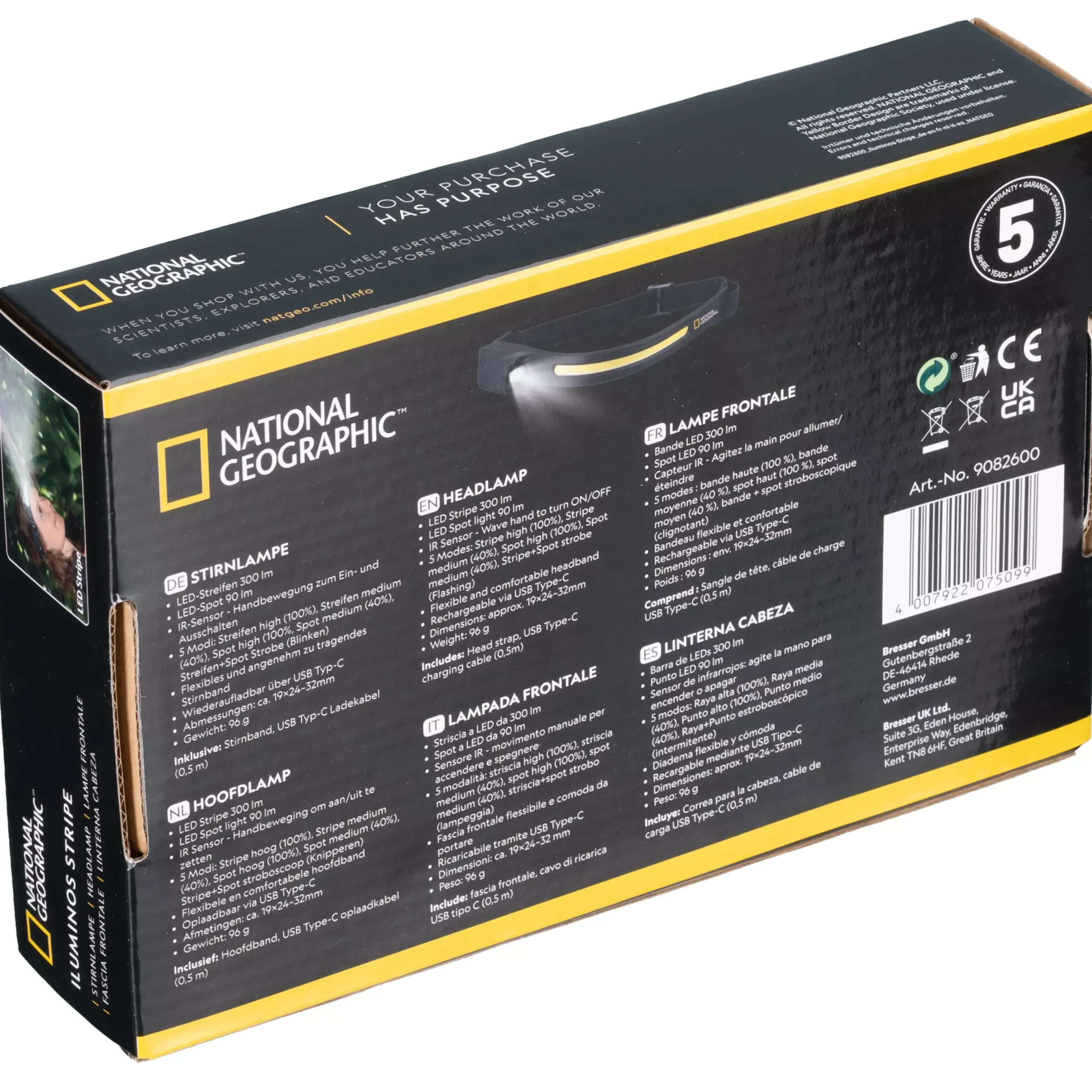 NATIONAL GEOGRAPHIC Iluminos Stripe Stirnlampe mit LED-Streifen>Bresser Clearance