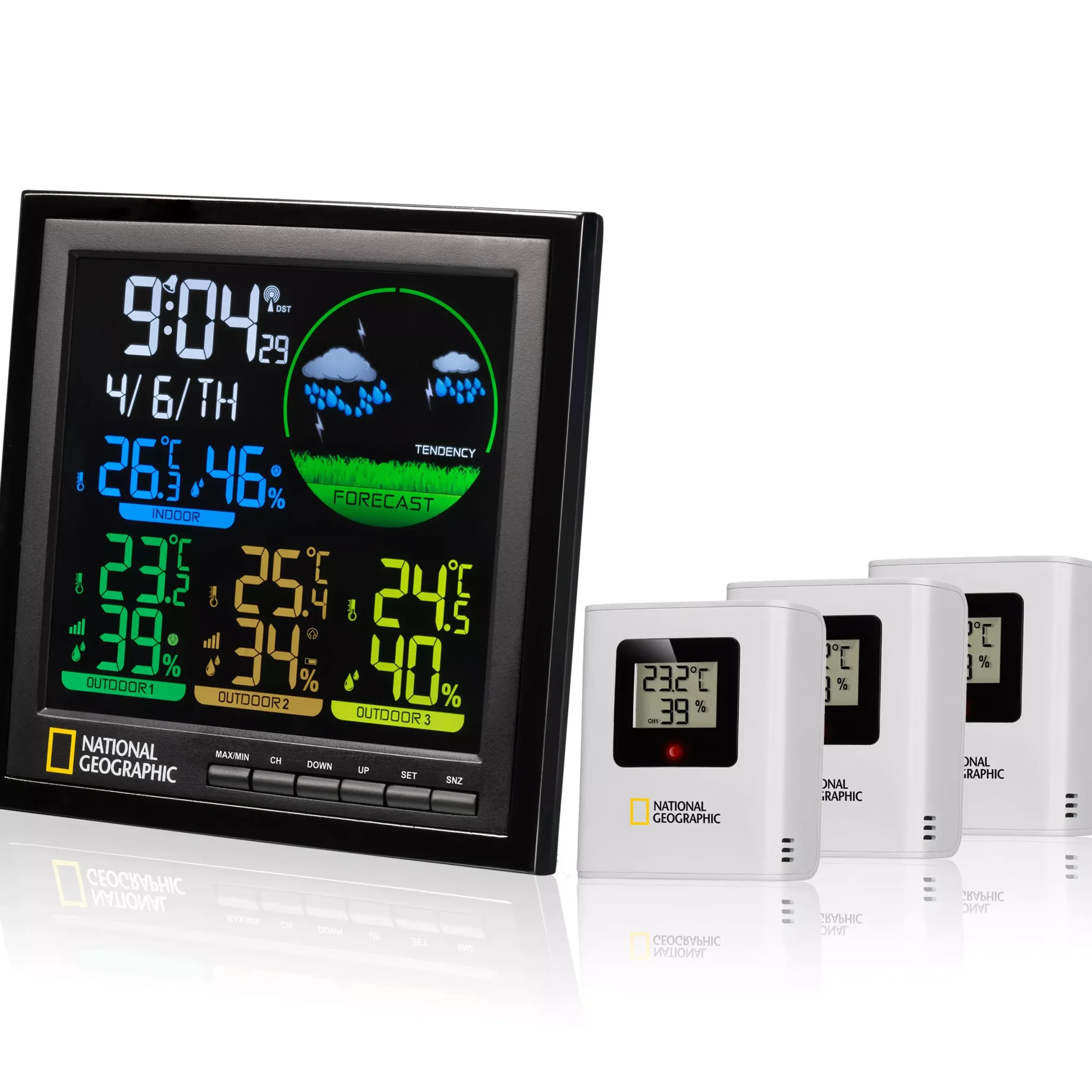 NATIONAL GEOGRAPHIC VA Farb-Wetterstation 4 Messbereiche, schwarz>Bresser Cheap