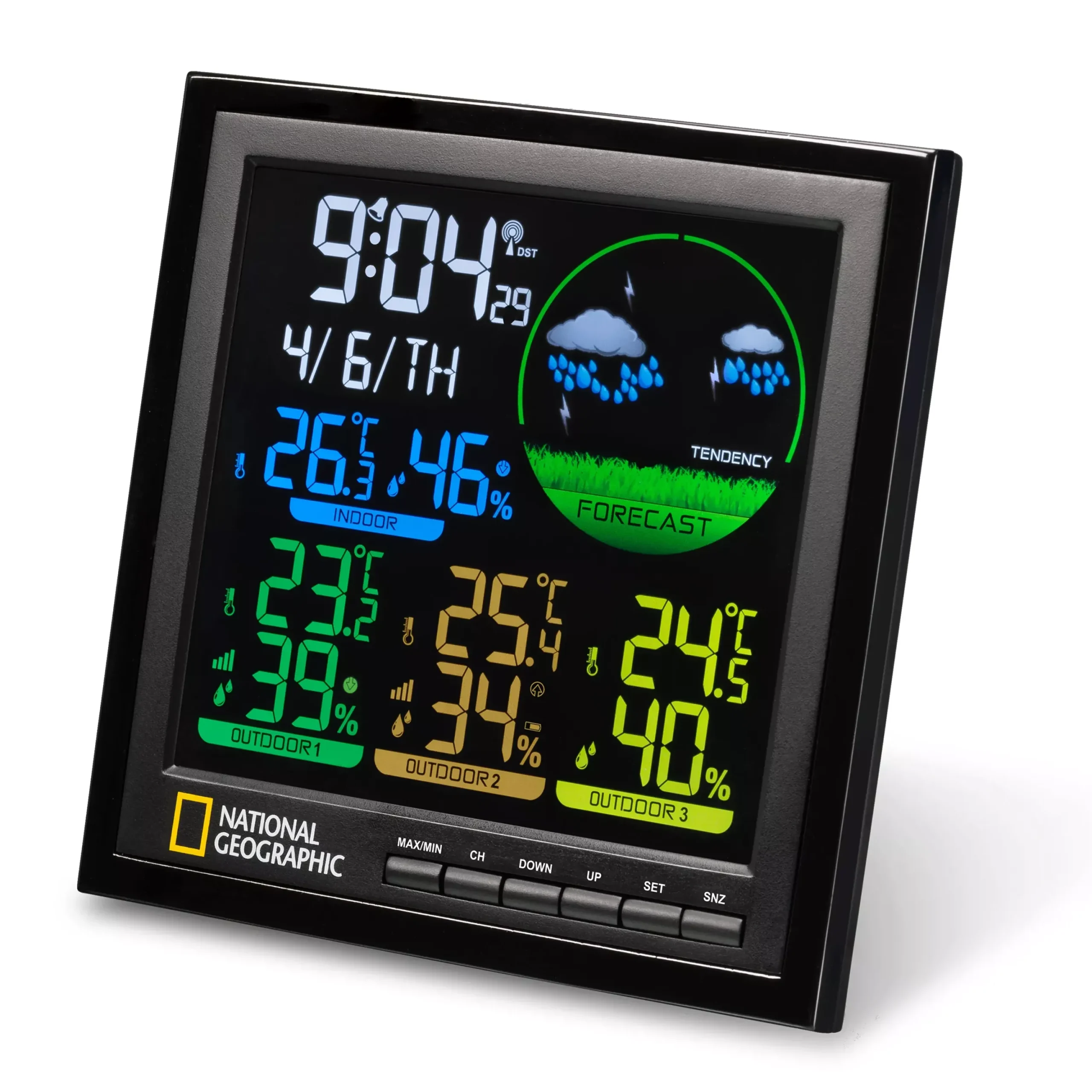 NATIONAL GEOGRAPHIC VA Farb-Wetterstation 4 Messbereiche, schwarz>Bresser Cheap