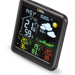 NATIONAL GEOGRAPHIC VA Farb-Wetterstation mit 3 Außensensoren, schwarz><noscript><img width=