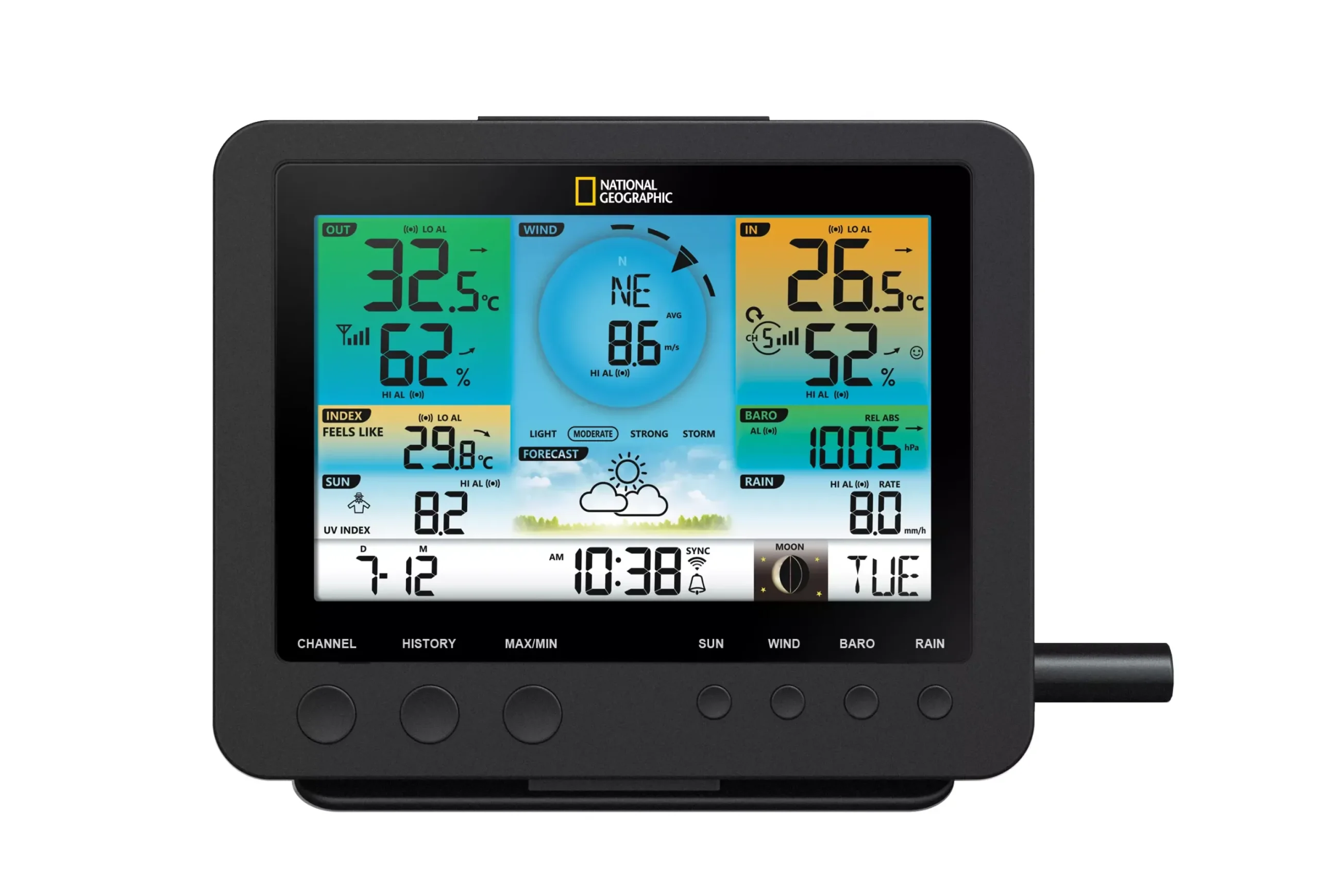 NATIONAL GEOGRAPHIC WLAN-Farbwetterstation mit 7-in-1-Profi-Sensor>Bresser Best Sale