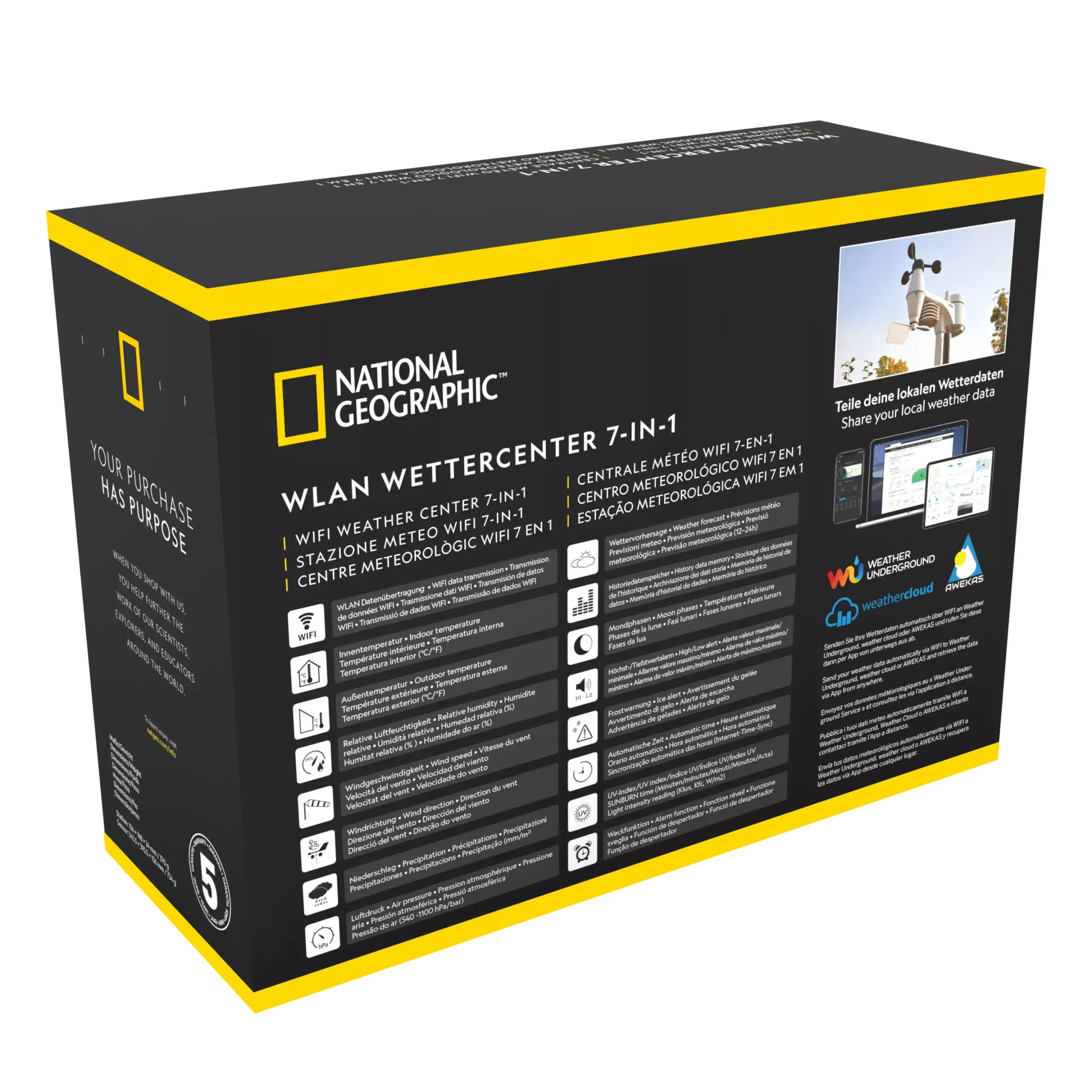 NATIONAL GEOGRAPHIC WLAN-Farbwetterstation mit 7-in-1-Profi-Sensor>Bresser Best Sale